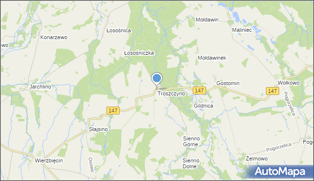 mapa Troszczyno, Troszczyno na mapie Targeo